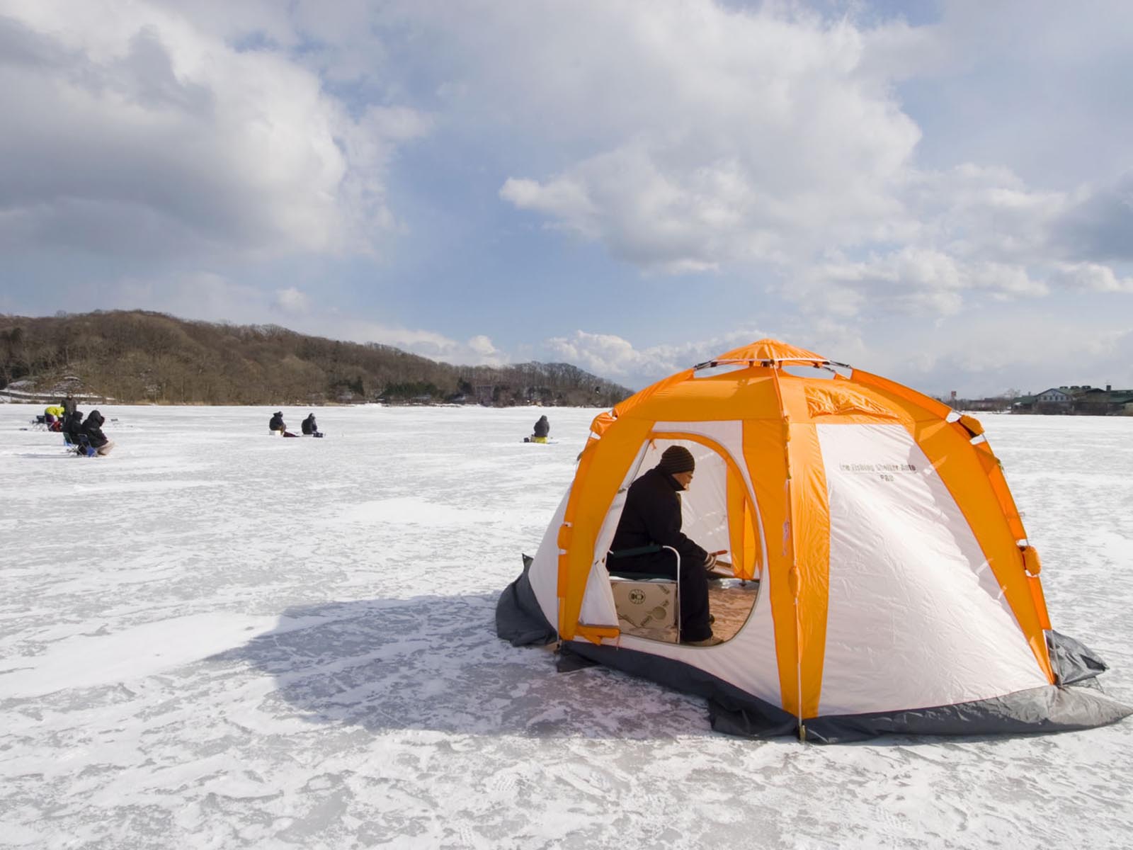 Smelt fishing from a tent on a frozen river in Hokkaido, Japan | Winter in Sapporo